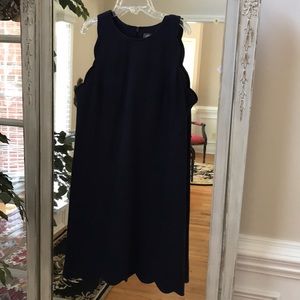Vince Camuto Sz 12 Scalloped Navy Dress
